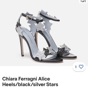 Chiara Ferragni Italian Heels!! Black and white sparkling stars.